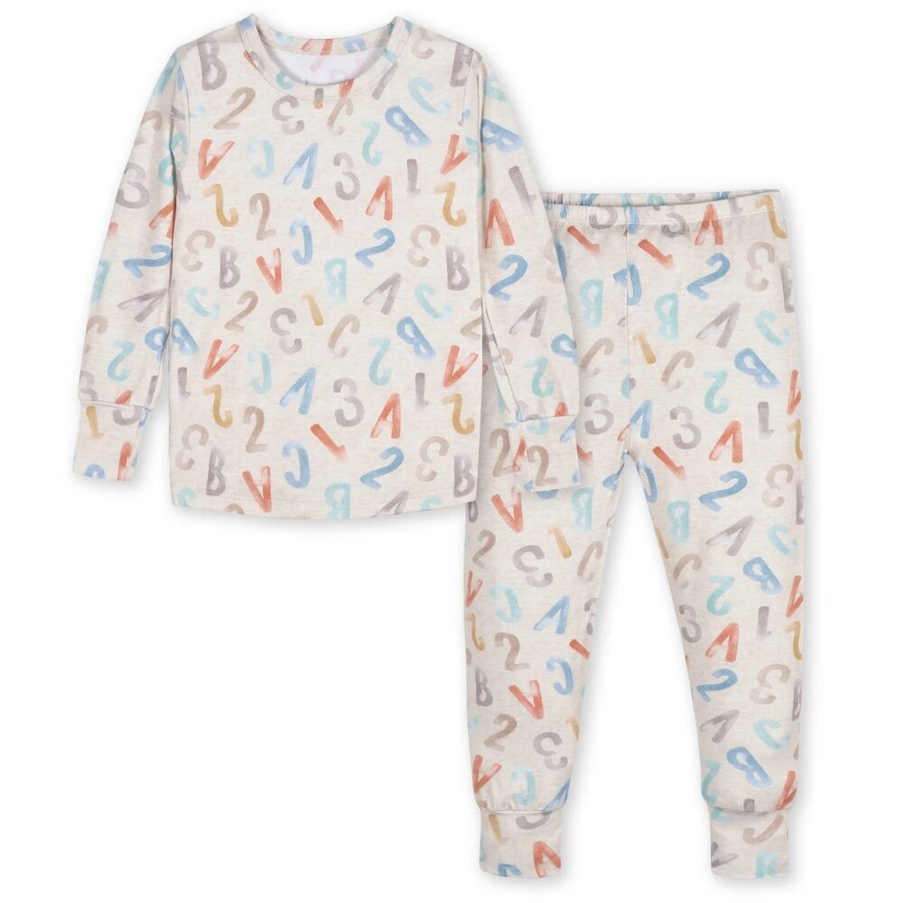Viscos 2-Piece Alphabet Soup Pajamas Buttery Soft Viscose Made from Eucalyptus